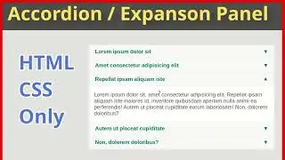 CSS Only Accordion | Pure CSS Expansion Panel | Bangla Tutorial