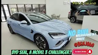 BYD Seal walkaround & POV driving, BYD Seal is designed to compete with Tesla Model 3？