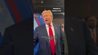 Donald Trump makes surprise appearance in the debate spin room