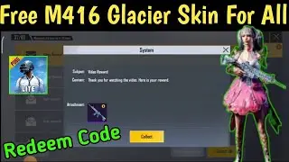 M416 Glacier Skin | Pubg Mobile Lite Redeem Code Today | Today Redeem Code For Pubg Lite |
