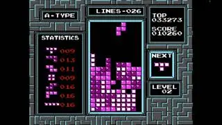 Just a regular NES Tetris gameplay