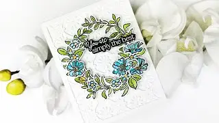 Spring Wreath with Layered Background With Mari
