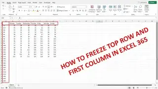 How To Freeze Top Row And First Column In Excel 365