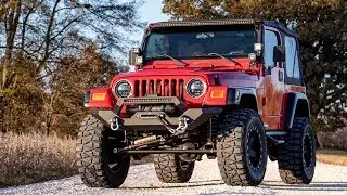 Jeep Wrangler YJ/TJ Full Width LED Winch Bumper by Rough Country
