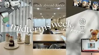 MIDTERMS in KOREA 📓 busy week in my life, cafe study sessions, halloweekend [ep 7]