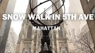[4K]🇺🇸 New York City  Snow Walking in 5th Ave, Midtown Manhattan/Feb.7 2021