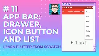 App Bar: Drawer, IconButton and List | Easy Flutter Tutorial Series For Beginners