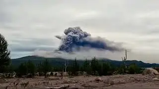 Eruption of the volcano 'Shiveluch' in Kamchatka - Timelaps Zeitraffer