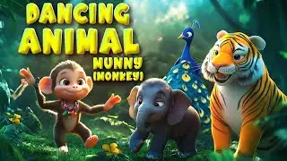 Dancing Animals Jingle 🎶 | Munny Monkey | AI Animation Fun! 🐘🦁🐒🐧