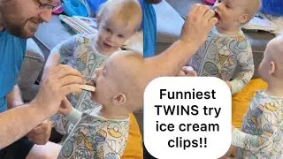 FUNNIEST TWINS try ice cream compilation!! Their little legs are just the cutest!!! 😂😂😂🥹