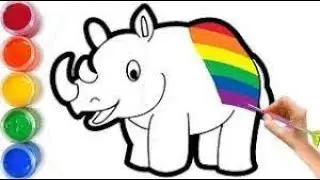Bolalar uchun karkidon rasm chizish/Drawing Rhinoceros for children/Рисование носорог для детей