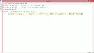 Program to find difference  two numbers in Python by User Input