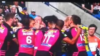 Warrington Wolves vs Leeds Rhinos Brawl 14/09/13