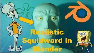 Hyper Realistic Squidward created in Blender