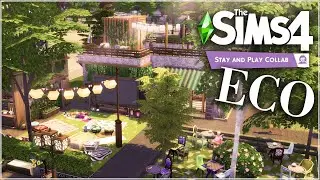 ♻ ECO MOVIE THEATER 🌿 | #SimsStayAndPlayCollab | Waiting for ECO LIFESTYLE | The Sims 4 Speed Build