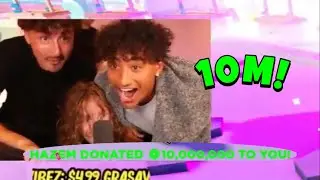 Foltyn gets DONATED 10M ROBUX!!