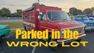 Ambulance shows up at a carshow