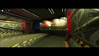 Sci-fi hallway made by me in roblox studio including the logos.