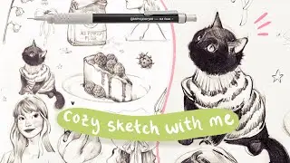 SKETCHING FROM PINTEREST- 4K cozy sketch with me