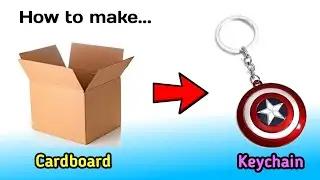 How to make marvel captain america shield Keychain using cardboard