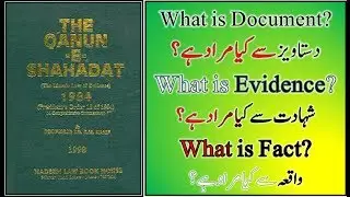 What is Document? What is Evidence? and What is Fact? under Qanoon e Shahadat Order Evidence Act