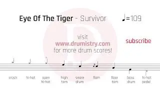 Survivor - Eye Of The Tiger Drum Score