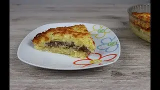 Запеканка из тертого картофеля с сыром и фаршем