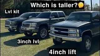 DOING A LITTLE LIFT COMPARISON ON ALL 3 OF MY TRUCKS! (WHICH ONE IS BIGGEST)?🤔🤔🤔