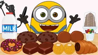 [ASMR] 미니언즈 밥 초코 애니먹방(Minions Bob Chocolate Food Animation Mukbang)