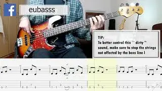 Muse - Time Is Running Out BASS COVER + PLAY ALONG TAB + SCORE