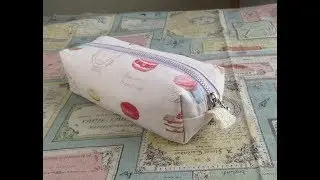 裏地付きマチあり簡単ペンケース     作ってみた＆作り方　kawaii pouch  縫い代の見えない作り方　22cmファスナー使用
