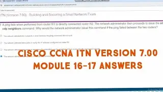 Cisco CCNA Module 16-17 Answers ITN Version 7.00 | ccna module 16-17 answers | module 16-17 answers