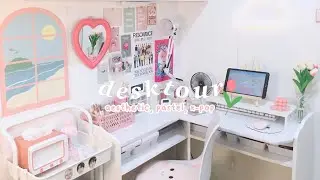 desk tour 🍡  | aesthetic, organized, k-pop +  pastel (2021)