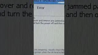Epson L 805 paper jam error Solved