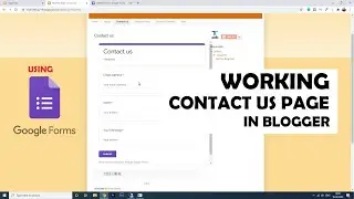 Working Contact Us Page in Blogger | Blogger Tutorials