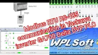 Modbus RTU RS-485 communication in Yaskawa inverter GA700 Delta DVP PLC