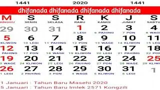Kalender 2020 lengkap dengan hari libur