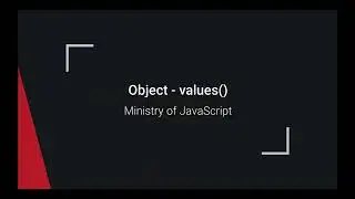 JavaScript Objects - Object.values()
