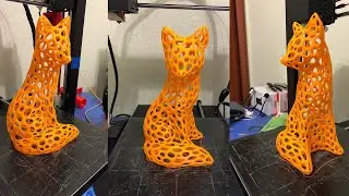 3D Печать - Стильный Вороной Лис Fox Voronoi Style - Принтер Anycubic i3 Mega - Пластик DEXP PLA