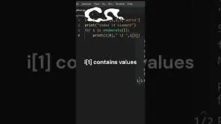 print index and value at same time in python #shorts #youtubeshorts  #coding
