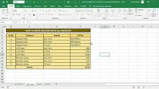 How to Write Millions thousand with Values in Excel