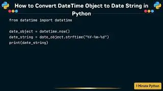 How to Convert DateTime Object to Date String in Python