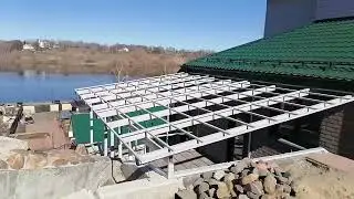 Навес односкатный над террасой.