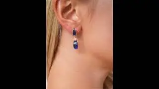 Серьги с Сапфиром Позолоченные 