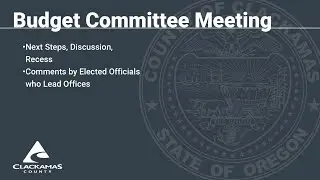 Comments by Elected Officials - 2023 Budget Committee Meetings