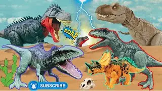 Time Dino TV:Great Nasutoceratops,Plesiosaurus,Gallimimus,Dilophosaurus From Mattel | Jurassic World