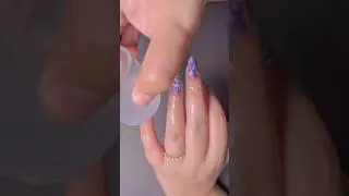 Easy purple water marble nail art for beginners💜🌼🏡 