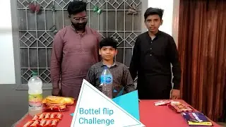 bottel flip challenge with brother