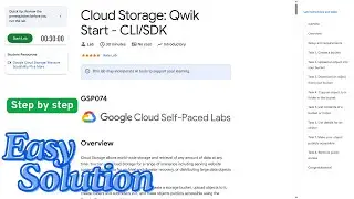 Cloud Storage: Qwik Start - CLI/SDK | 