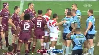 Paul Gallen vs Nate Myles Fight   State Of Origin Game1 2013